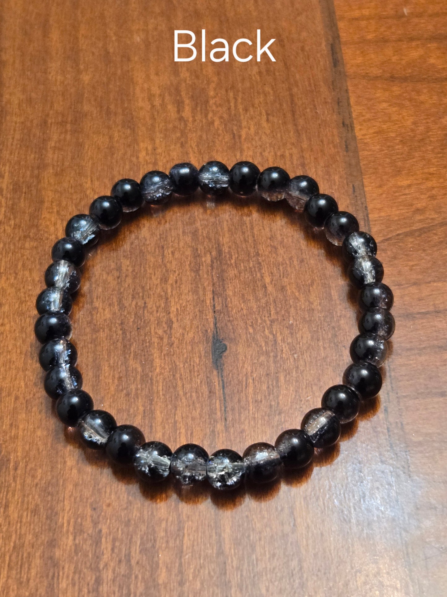 Handcrafted Crackle Glass Beaded Bracelet
