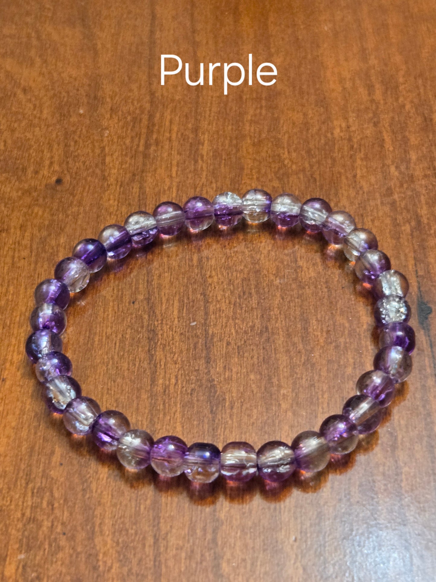 Handcrafted Crackle Glass Beaded Bracelet
