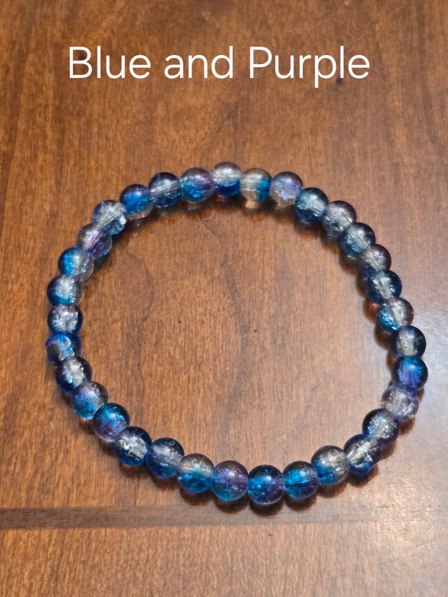 Handcrafted Crackle Glass Beaded Bracelet