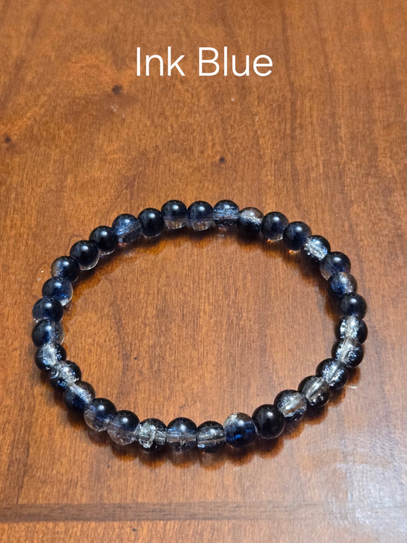 Handcrafted Crackle Glass Beaded Bracelet