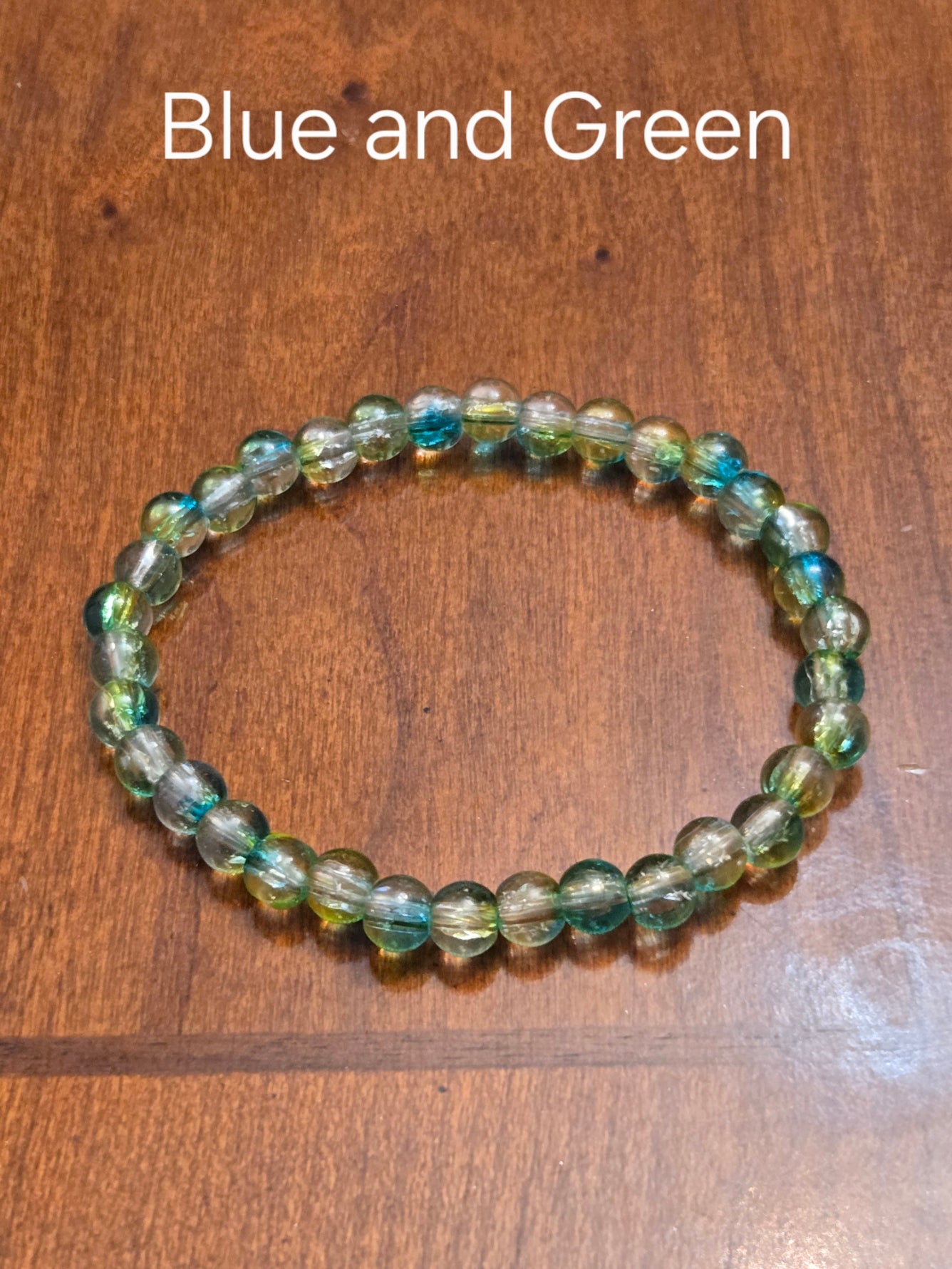 Handcrafted Crackle Glass Beaded Bracelet