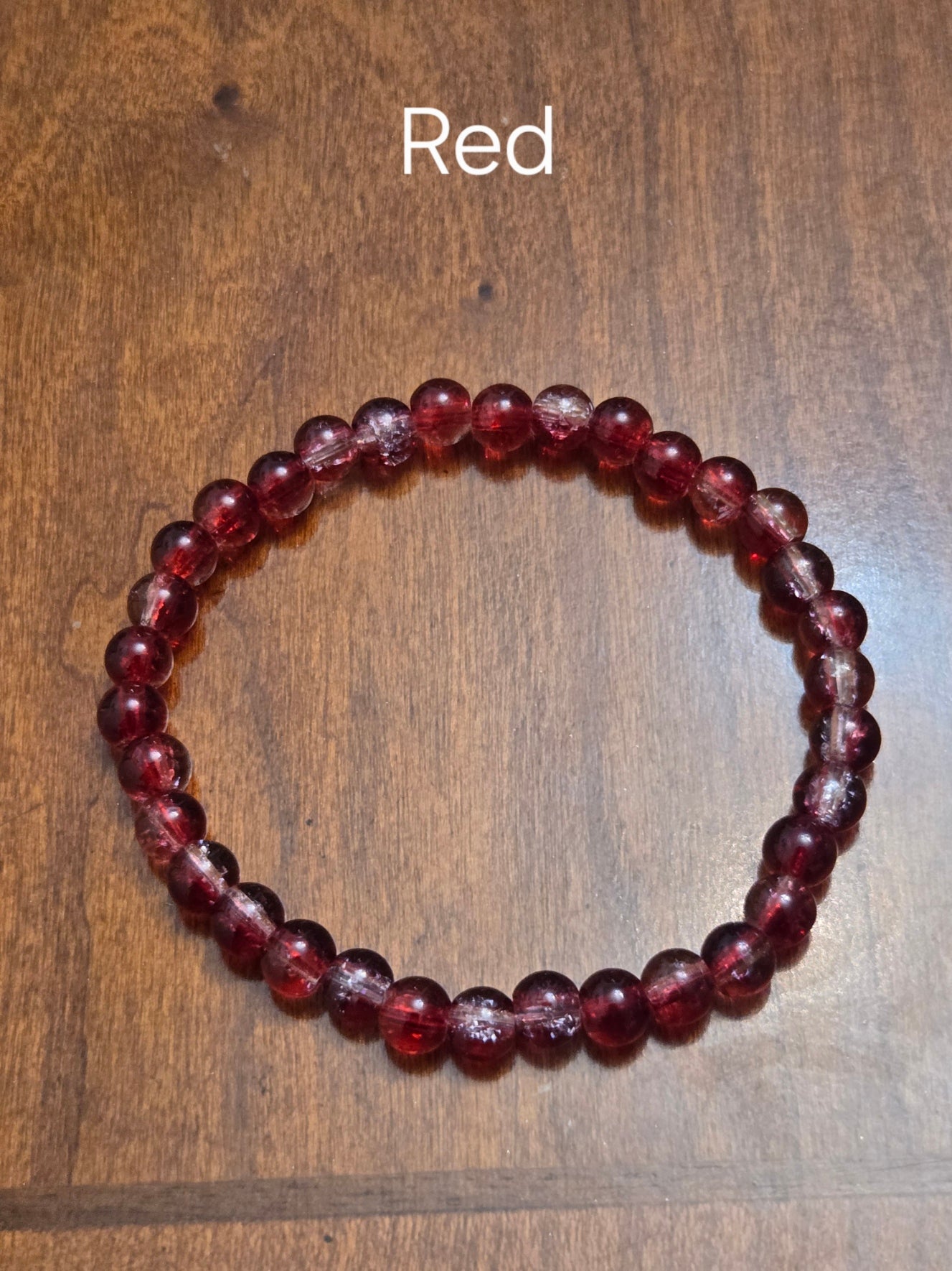 Handcrafted Crackle Glass Beaded Bracelet