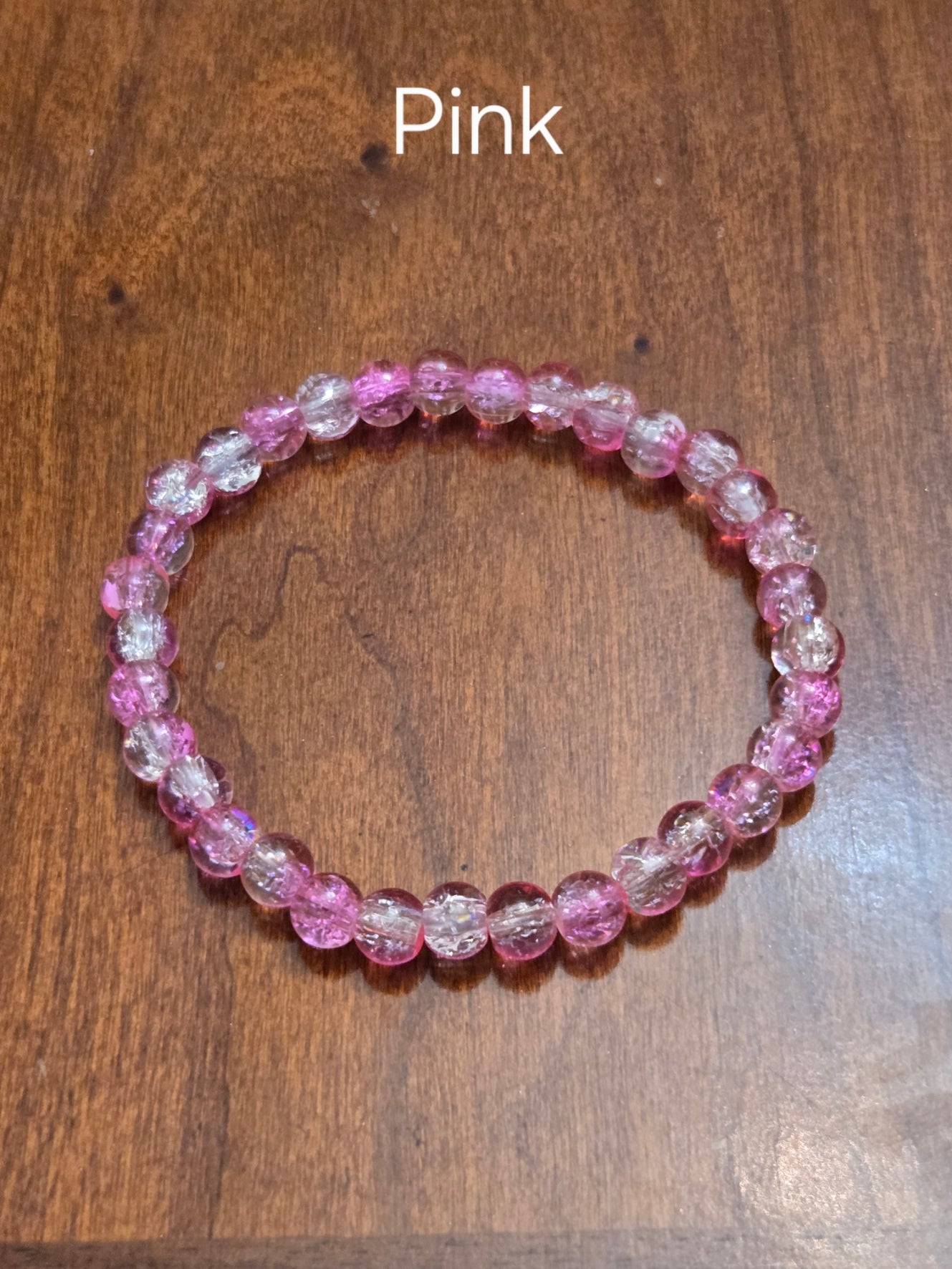 Handcrafted Crackle Glass Beaded Bracelet