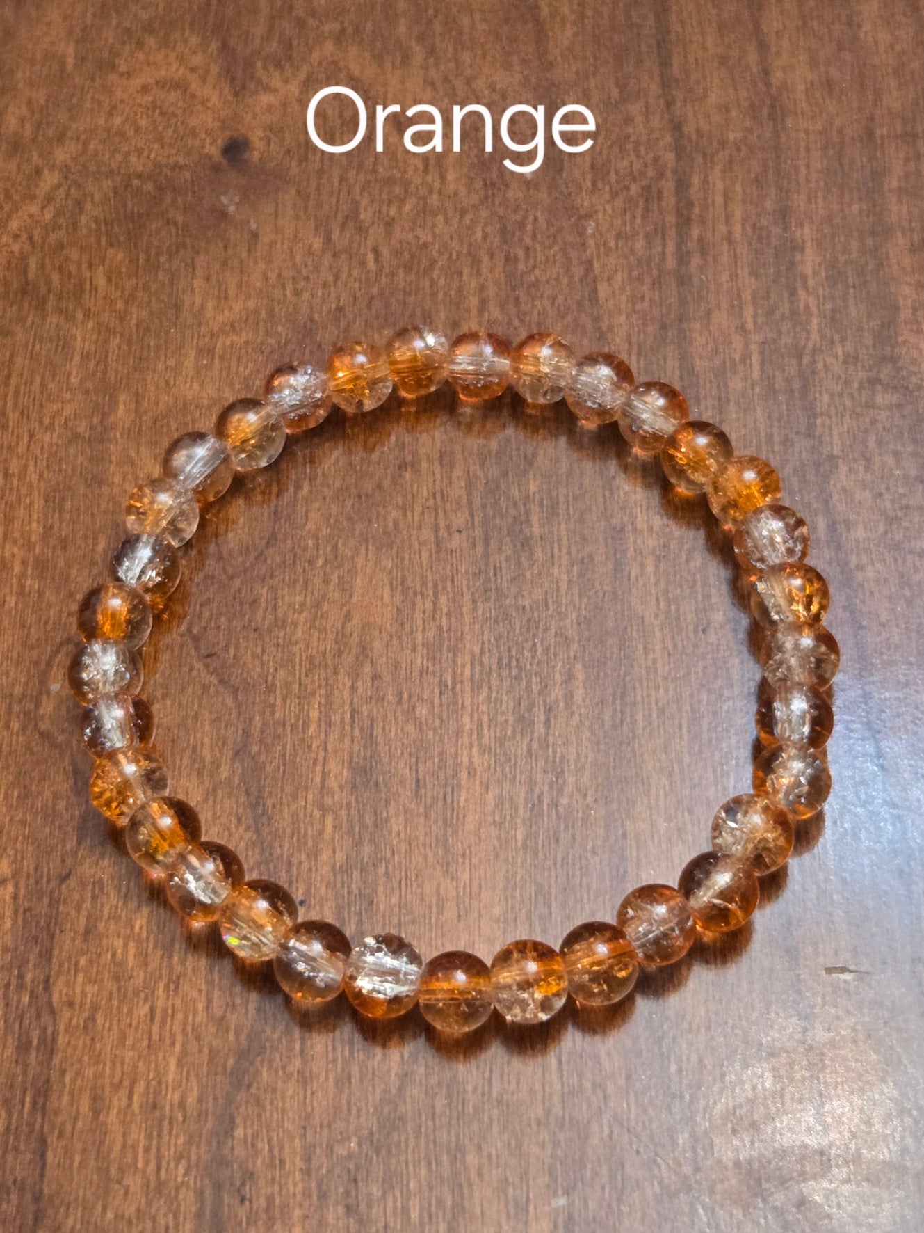 Handcrafted Crackle Glass Beaded Bracelet
